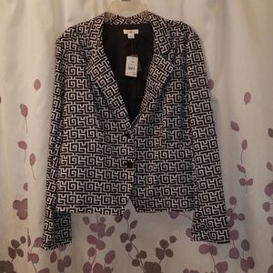 XL Cato NWT black & white print Ponte Blazer
